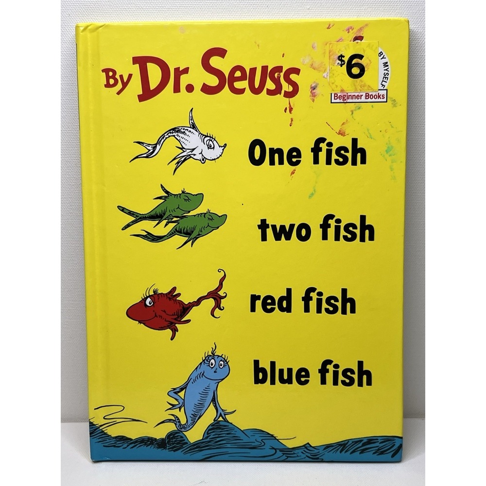 Dr Seuss One Fish Two Fish Red Fish Blue Fish Hardcover Beginner Books